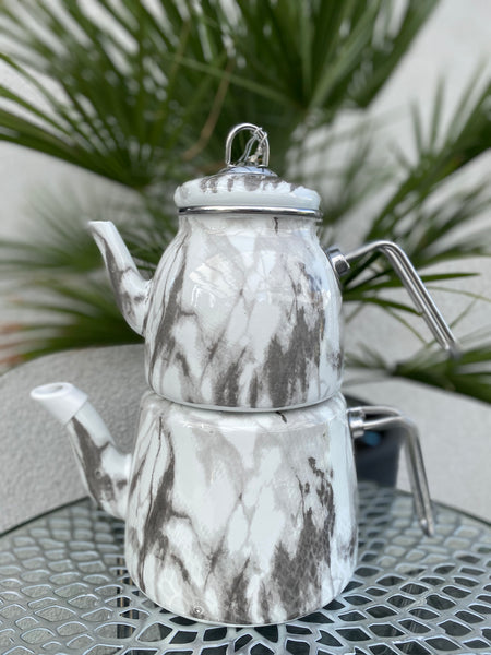 Emaille Marmor Teekanne
