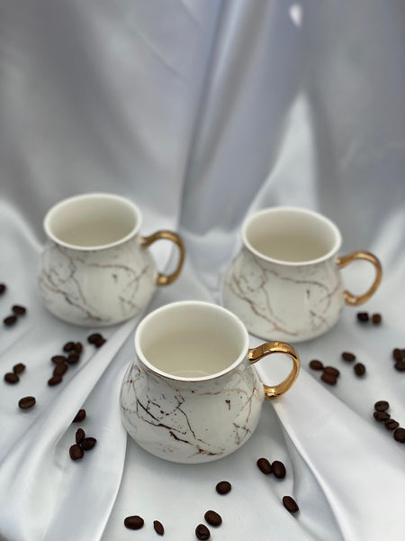 Kaffeetassen Set weiß Marmor