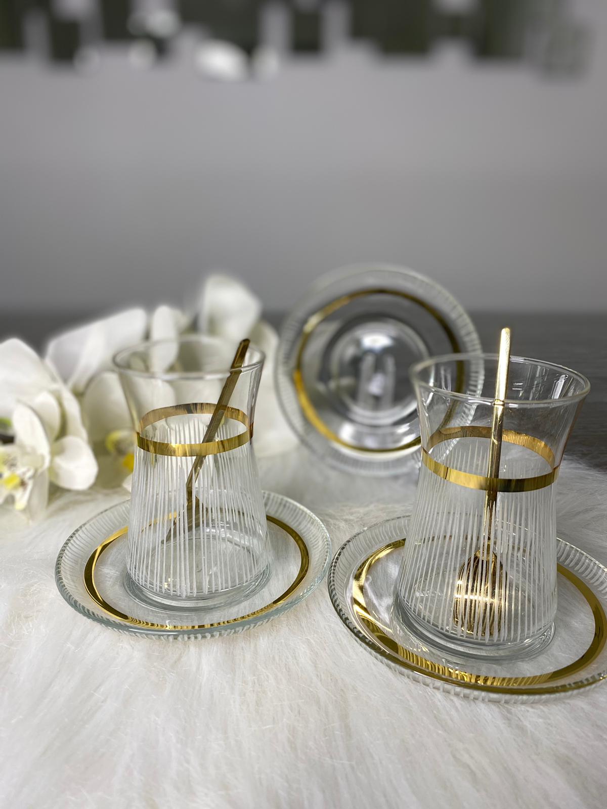 Gold Teegläser Set 12 tlg
